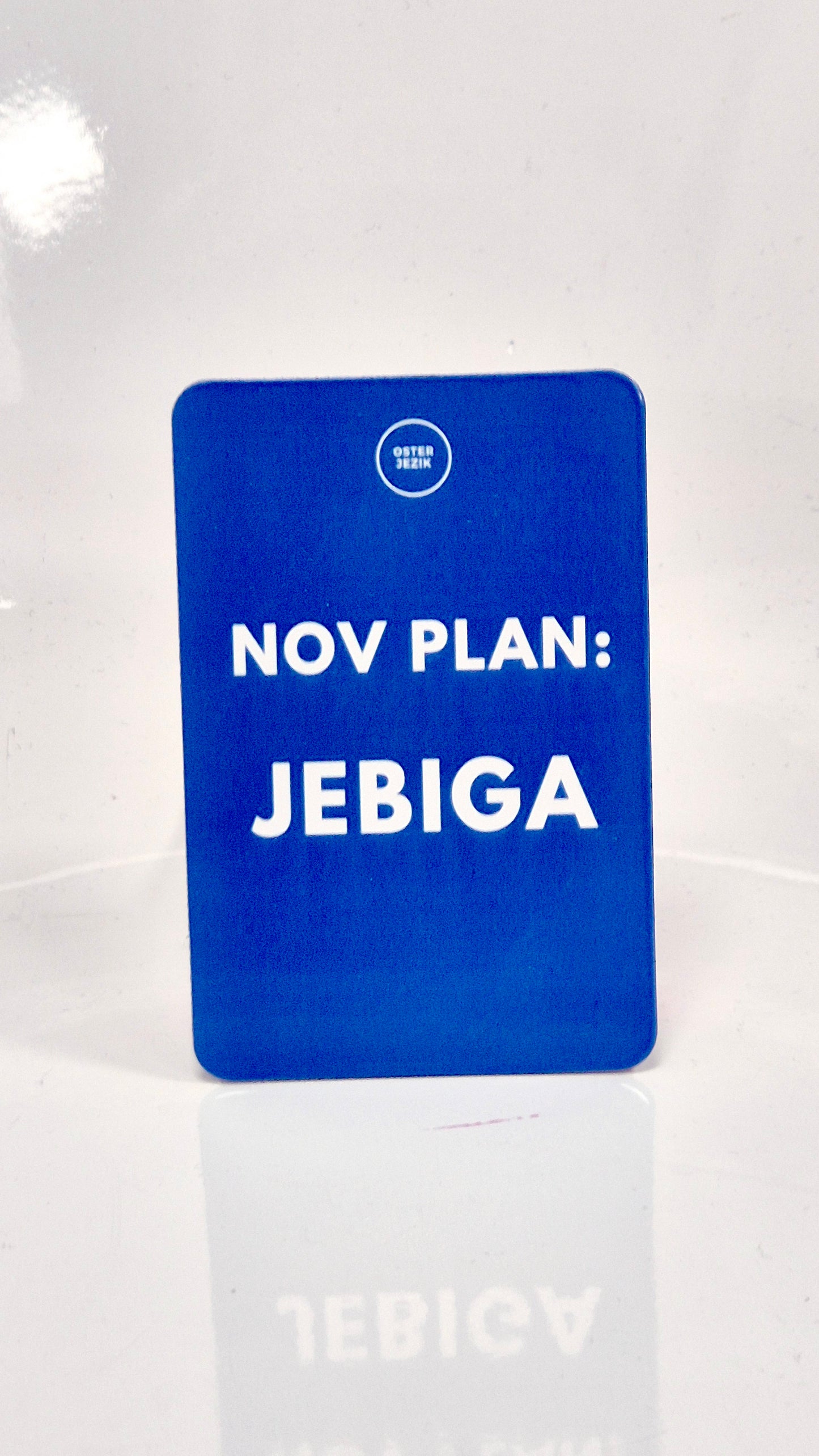 Magnet NOV PLAN: JEBIGA, modra barva